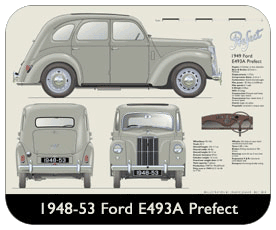 Ford Prefect E493A 1948-53 Place Mat, Small